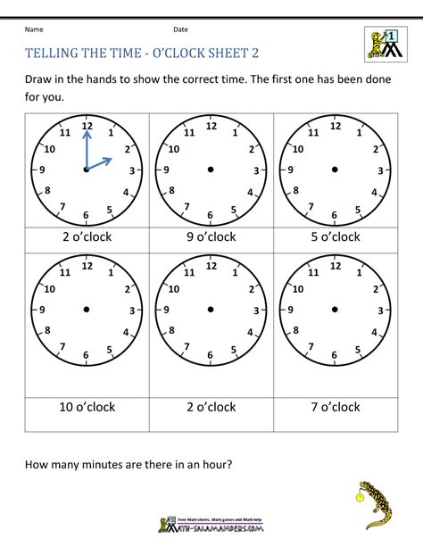 Telling Time Clock Face Worksheet
