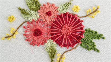 Embroidery Flower By Hand Easy Diy For Clothes By Handiworks Youtube