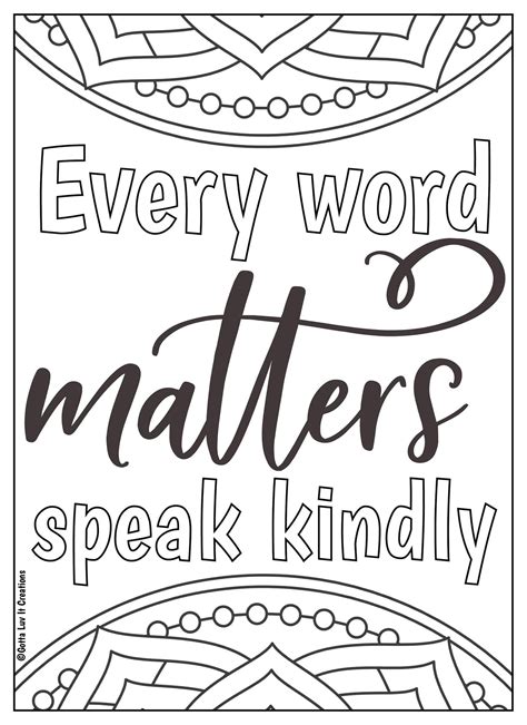 Free Inspirational Words Coloring Pages Coloring Pages
