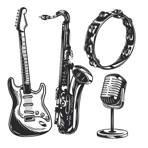 Free Vector Set Of Musical Instruments