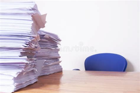 Stack Of Papers On Desk Stock Image Image Of Paper 107289171