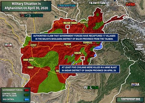 Military Situation In Afghanistan On April 30 2020 Map Update
