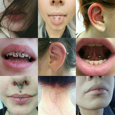 Piercings 🌹 Mouth Piercings Face Piercings Cool Ear Piercings