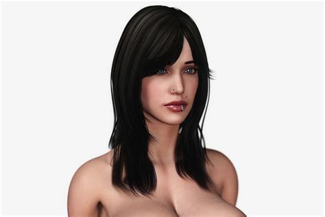 Long Haired Busty Brunette Woman D Model Rigged Cgtrader