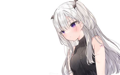 Download 3840x2160 Gray Hair Pretty Anime Girl Sulking Wallpapers For
