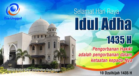 Nanang masaudi, s.pd 21/09/15 | 10:45 khutbah idul adha 0. Universitas Esa Unggul mengucapkan Selamat Hari Raya Idul ...