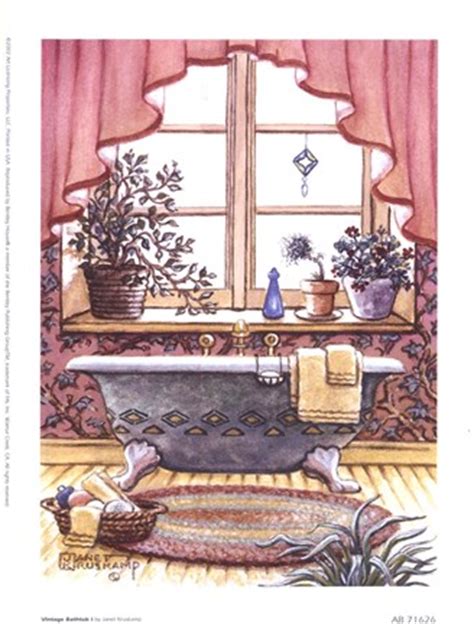 Decor for bathrooms create cool walls with. Vintage Bathtub l Fine Art Print by Janet Kruskamp at ...