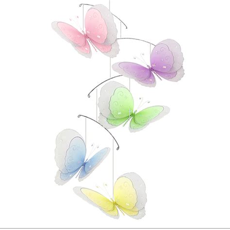 Ceiling mounted mobiles are a bit trickier. Butterfly Mobile Baby Nursery Room Ceiling Nylon ...