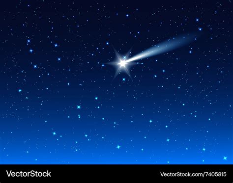 Night Sky Star Drops In Make Wish Royalty Free Vector Image