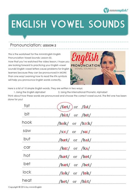 Worksheet English Vowel Pronunciation Mmmenglish Sexiz Pix