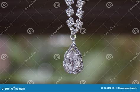 Diamond Necklace As Jewelry Luxurious Expensive Jewellery Stock Photo
