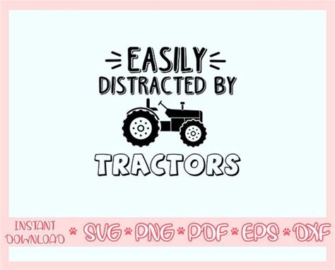 Easily Distracted By Tractors Svgtractor Svgboys Shirt Etsy Uk