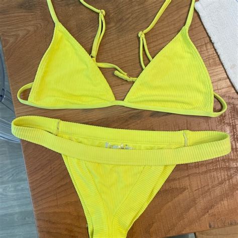 Frankies Bikinis Swim Frankies Neon Yellow Bikini Poshmark