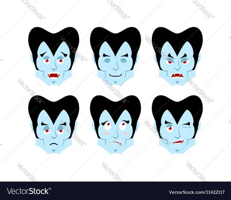 Dracula Emotions Set Expressions Vampire Avatar Vector Image