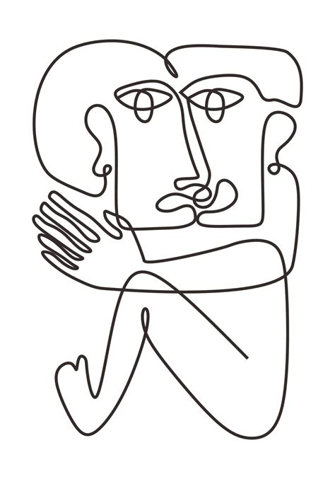 Picasso One Line Drawing Style Abstract Face Contemporary Art 17226271