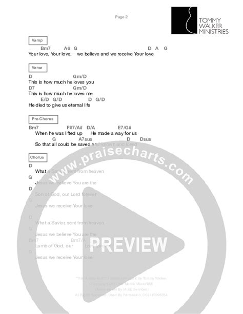 This Is How Much Chords PDF Tommy Walker PraiseCharts