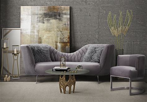 Shop gray living room set at target™. Eva Grey Velvet Living Room Set from TOV Furniture ...