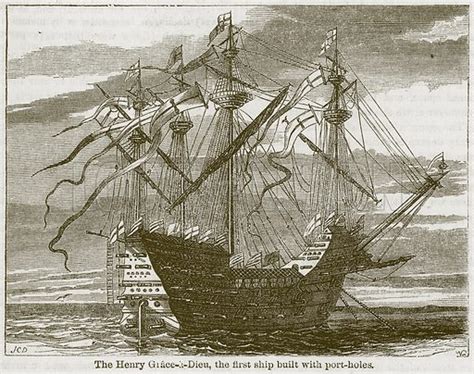 The Henry Grace A Dieu The First Ship Built With Port Holes Stock