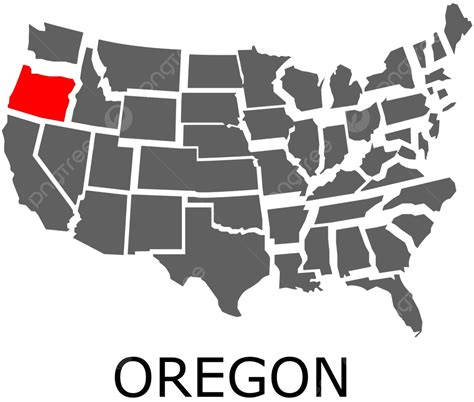 Oregon State On Usa Map United Oregon Marked Vector United Oregon