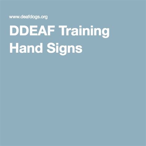 Ddeaf Training Hand Signs Deaf Dog Training Deaf Dog Dog Training