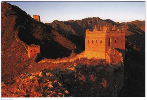Postcard Badaling Great Wall Of China At Sunset From China
