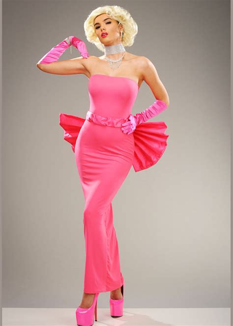Womens Pink Marilyn Costume With Bow St531 Mm Struts Party Superstore