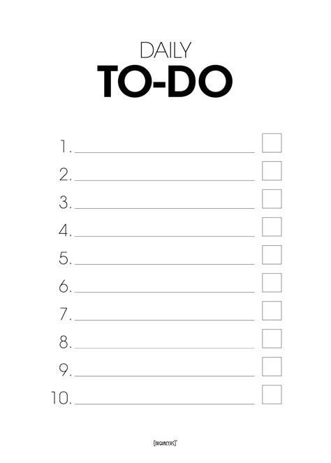 Daily To Do List No2 Planning Poster Organicers Organize Nicer