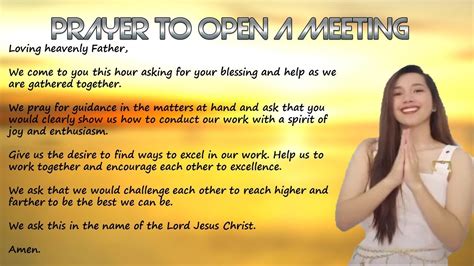 Prayer To Open A Meeting Youtube
