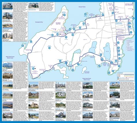 Newport Ri Map And Guide Cliff Walk Bellevue Ave Ocean Drive