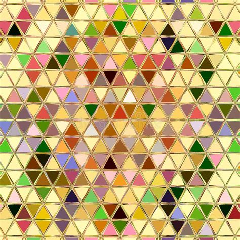 Colorful Triangles Mosaic Continuous Pattern For Print Or Wallpaper