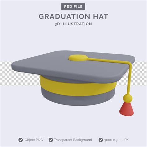 Premium Psd Graduation Hat 3d Illustration
