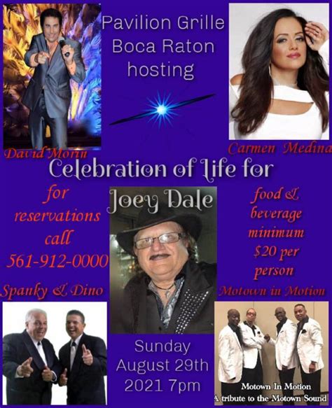 Pavilion Grille Hosting Celebration Of Life For Joey Dale Pavilion