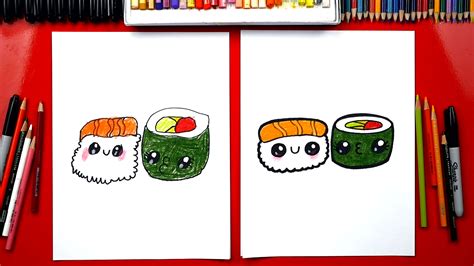 How To Draw Cartoon Sushi Art For Kids Hub