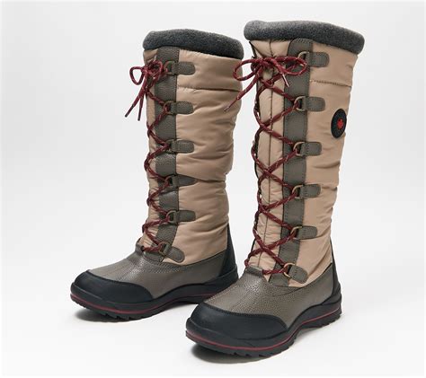 cougar waterproof lace up tall shaft snow boots canuck