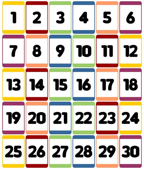 10 Best Number Flashcards 1 30 Printable For Free At