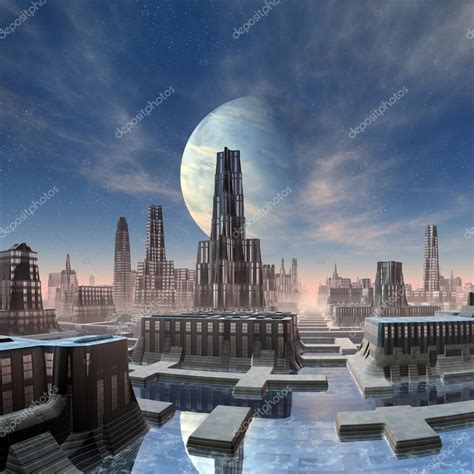 Futuristic Alien City Concept Art