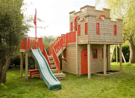 It is completely made of wood wizard's castle, fairy play house, wee folk wooden play house, wooden castle with furniture. Castle Playhouse | Play houses, Kids playhouse plans, Backyard