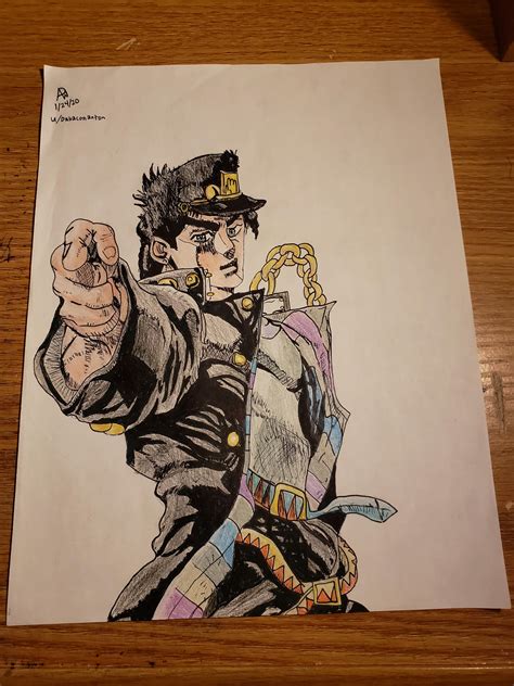 Fanart Recently Finished My Drawing Of Jotaro What Do You Think R