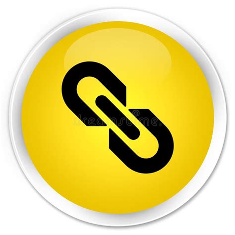 Link Icon Premium Yellow Round Button Stock Illustration Illustration