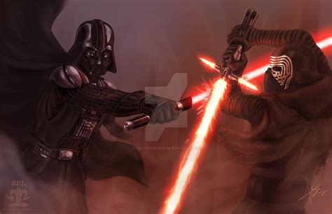 Darth Vader Vs Kylo Ren By Sel Artworks On Deviantart