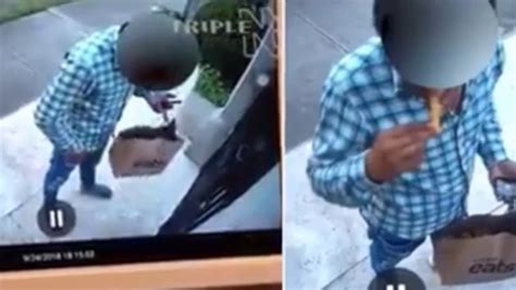 Uber Eats Delivery Guy Sneakily Takes A Bite Out Of Customer’s Order Indihumor