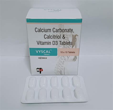 Vyscal Calcium Carbonate Vitamin D3 Tablets 1010 Blister Prescription At Rs 1050box In Panchkula