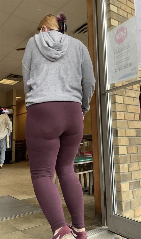 Teen Heading Into Subway Restaurant Spandex Leggings