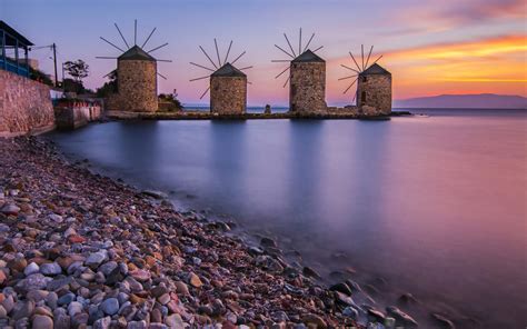 Over 40,000+ cool wallpapers to choose from. Windmills In Chios Aegean Sea Greece 4k Ultra Hd Desktop Wallpapers For Computers Laptop Tablet ...