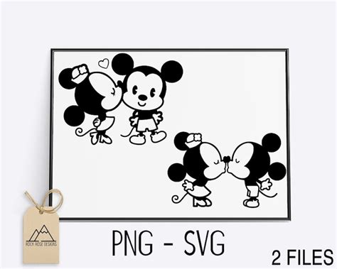 Kissing Cute Mickey And Minnie Svg Cut Files Etsy