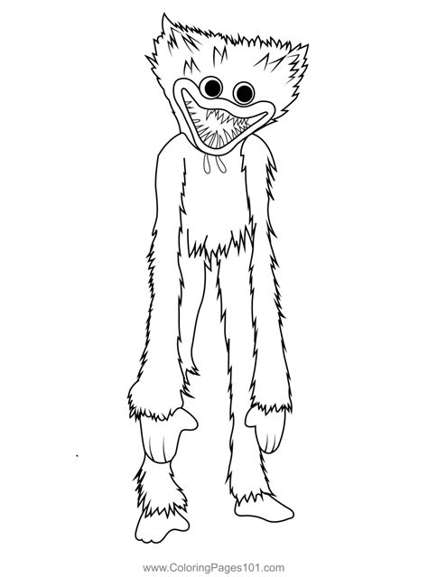 Huggy Wuggy Evil Laughter Poppy Playtime Coloring Page Poppies