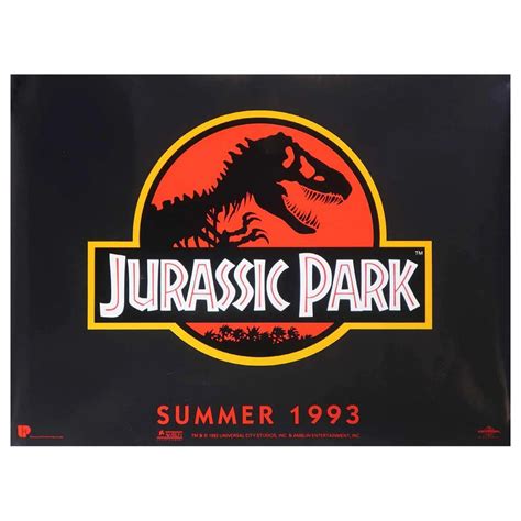 Jurassic Park Film Poster 1993 For Sale At 1stdibs Jurassic Park