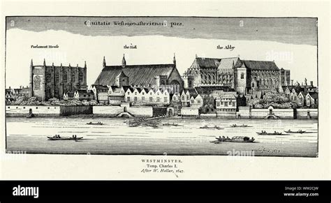 View Of Westminster Showing Parliament And The Abbey In The 17th