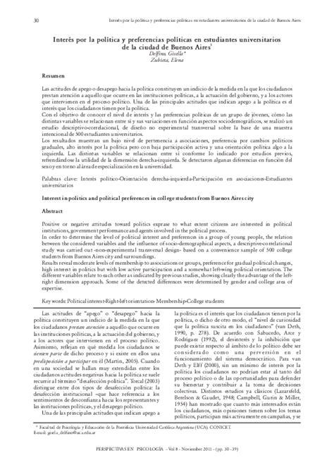 Cargando el clima por 10 días buenos aires, argentina. (PDF) Interés por la política y preferencias políticas en estudiantes universitarios de la ...
