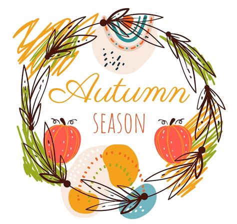 Premium Vector Hello Autumn Frame Banner Design Element Illustration